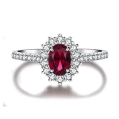 Felistly Jewelry: Pigeon Blood Ruby Cocktail Ring for Women - S925 Sterling Silver & 18K Gold Red Gemstone Diamond Ring, Fashion Minimalist Stackable Band