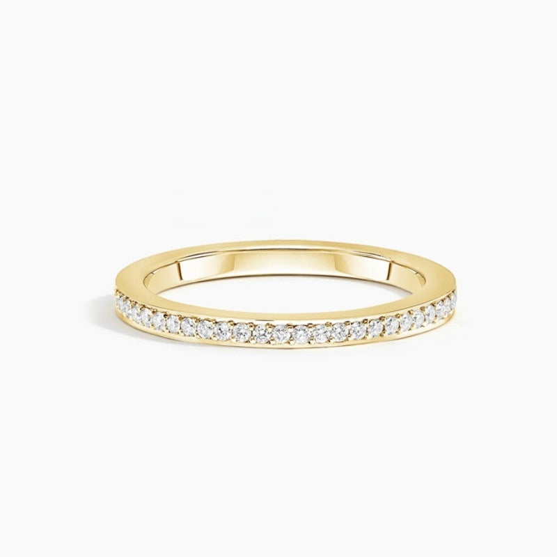 Felistly Jewelry:French Holiday Collection - Stackable S925 Gold Plated Moissanite Rings (Dainty Unisex Set)