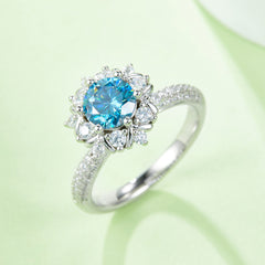 engagement rings for women 1-Carat D Color Moissanite 'Luanhua' Floral Ring for Women