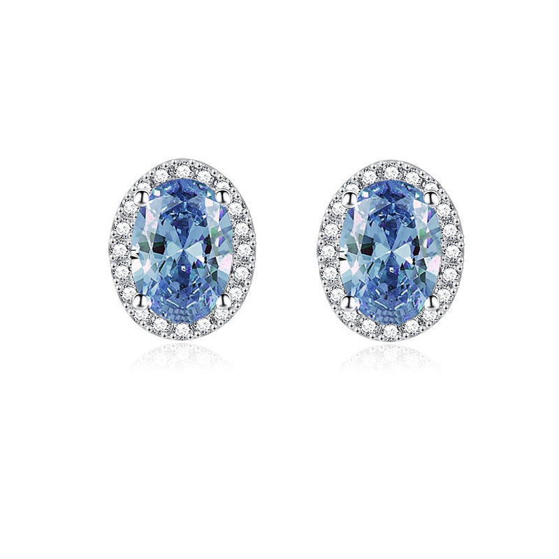 Birthstone Stud Earrings - 925 Silver 12 Months Gem Collection (Hypoallergenic)