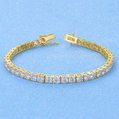 Felistly Jewelry 2-4mm Dainty Moissanite Tennis Bracelet for Women - Solid 925 Sterling Silver Full Circle Pavé Setting Delicate Jewelry