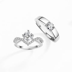 Felistly Jewelry:925 Sterling Silver Moissanite Couple Rings – Minimalist Luxury Wedding Bands for Him & Her, Sealed Design