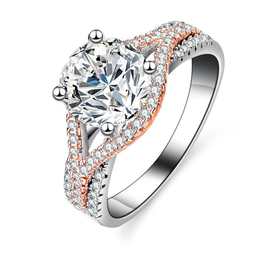 2ct True Love Intertwined Series Moissanite Ring – 925 Sterling Silver Platinum-Plated-engagement rings for women