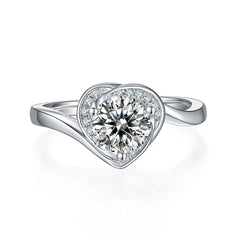 1ct D Color Moissanite Floral Ring - Rhodium-Plated Sterling Silver for Her | vintage inspired moissanite engagement rings