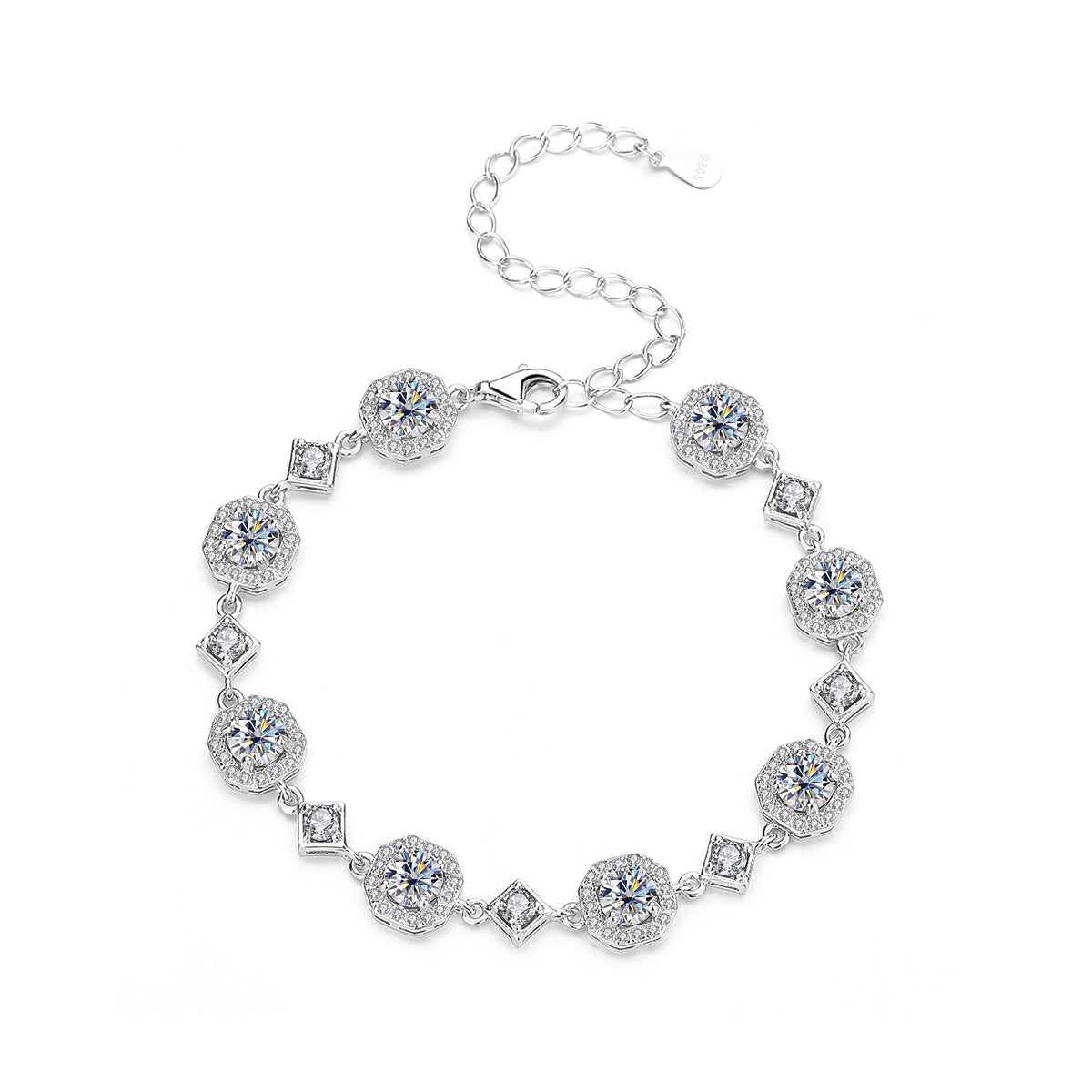 Felistly Jewelry: Square Moissanite Bracelet - 925 Silver Bestseller Stackable Jewelry for Women