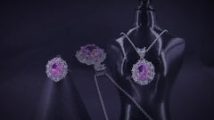 Dainty Snowflake Pink Sapphire Pendant - 925 Silver Lab-Grown Gemstone Necklace for Women