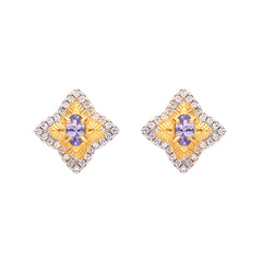 Designer Natural Gemstone Earrings - 18K Gold Plated 925 Silver Dainty Jewelry
