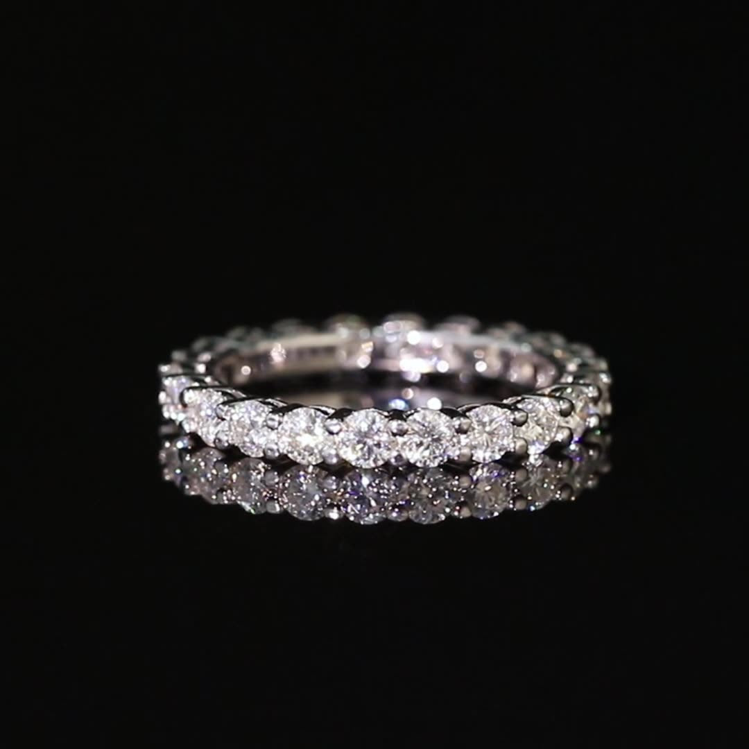 Felistly Jewelry Moissanite 2.5 Ct Round Cut Full Wedding Band for Women