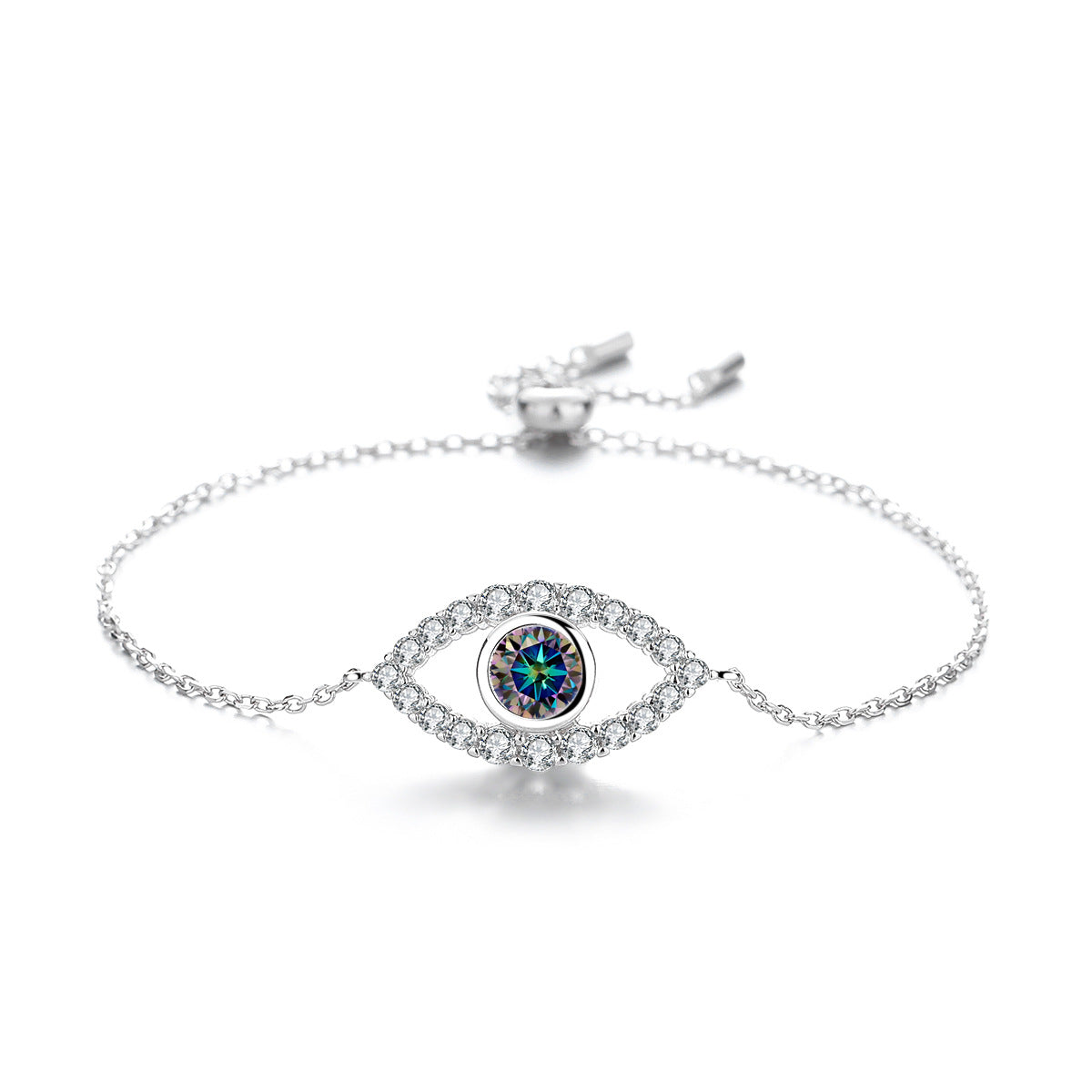 Felistly Jewelry: Evil Eye Protection Bracelet - 925 Silver Minimalist Moissanite Jewelry for Women