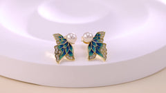 S925 Sterling Silver Butterfly Pearl Earrings for Women – Luxury Minimalist Stud Earrings