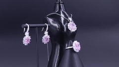 Pink Snowflake Diamond Earrings – 925 Silver Lab-Grown Trendy Jewelry
