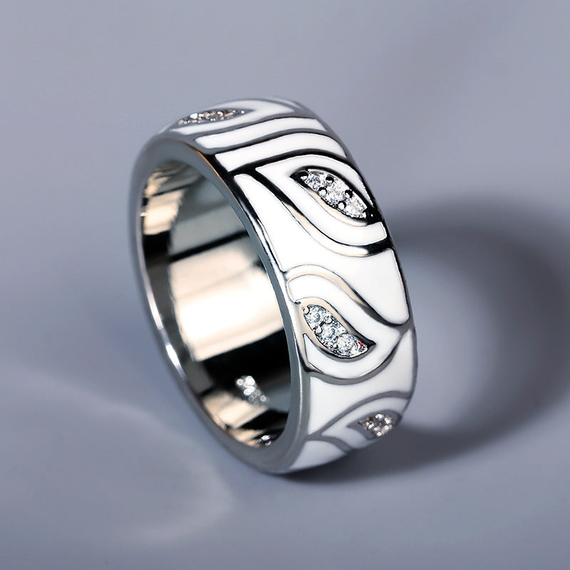 Felistly Jewelry: Creative New Angel Eye Ring for Women, Handmade Enamel Statement Ring