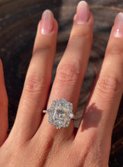 Felistly Jewelry: Radiant Cut Moissanite Engagement Rings | 2025 New 5ct 8x10mm Radiant Cut Full Moissanite Ring in 925 Silver Gold Plated - Cross-Border Best Seller