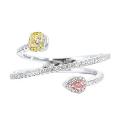 Felistly Jewelry: 2025 New Pink Diamond Snake Wrap High-Carbon Diamond Ring – Fashion Minimalist Ring for Women