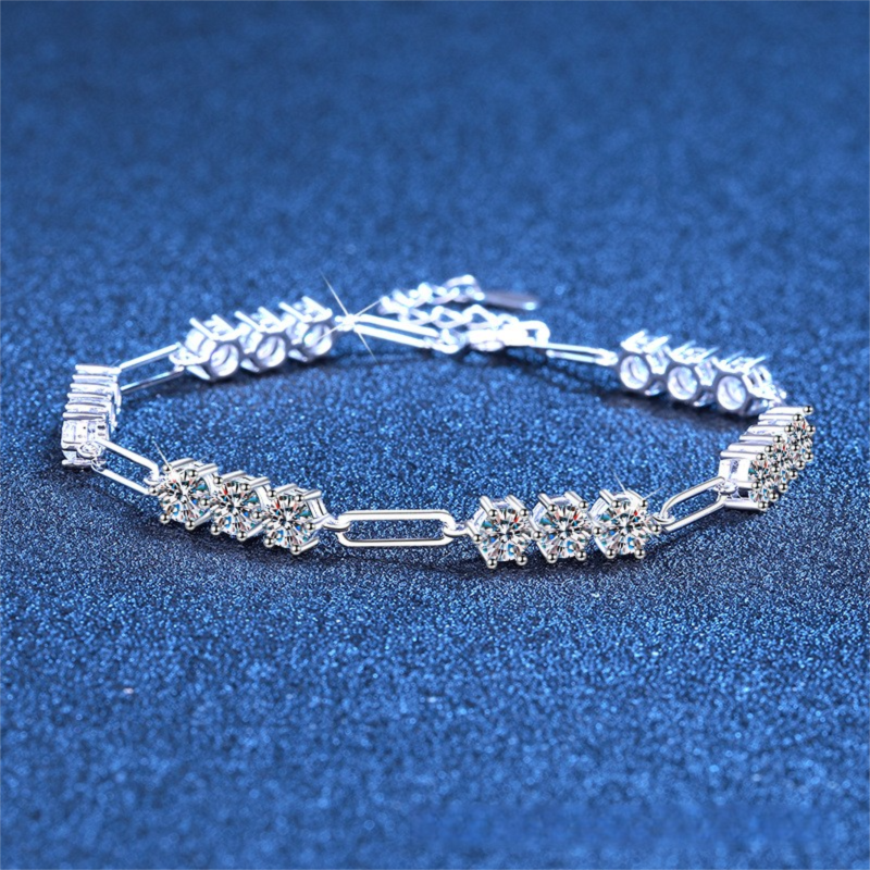 Felistly Jewelry: 5.4CT Moissanite Tennis Bracelet - 925 Silver High-End Everyday Jewelry for Women