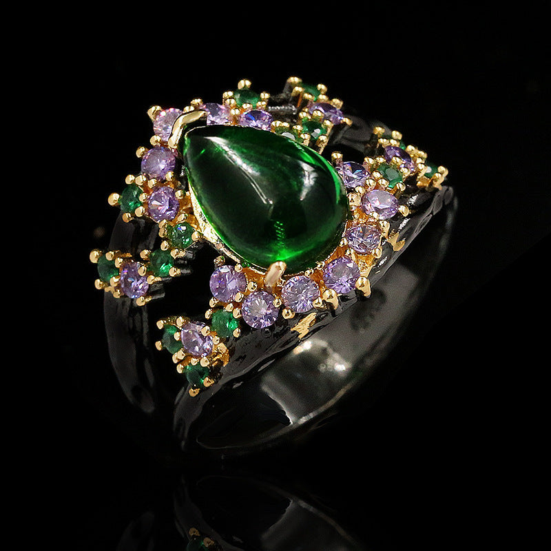 Felistly Jewelry: Designer Set Italian Craftsmanship Handmade Jewelry French Vintage Romantic Royal Style Ring Earrings Pendant Suite