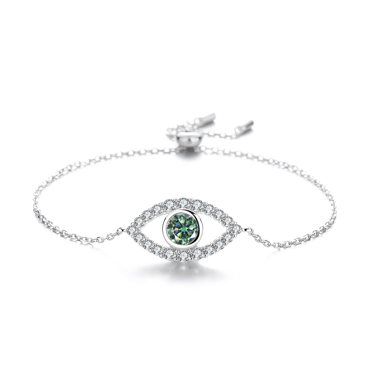 Felistly Jewelry: Evil Eye Protection Bracelet - 925 Silver Minimalist Moissanite Jewelry for Women