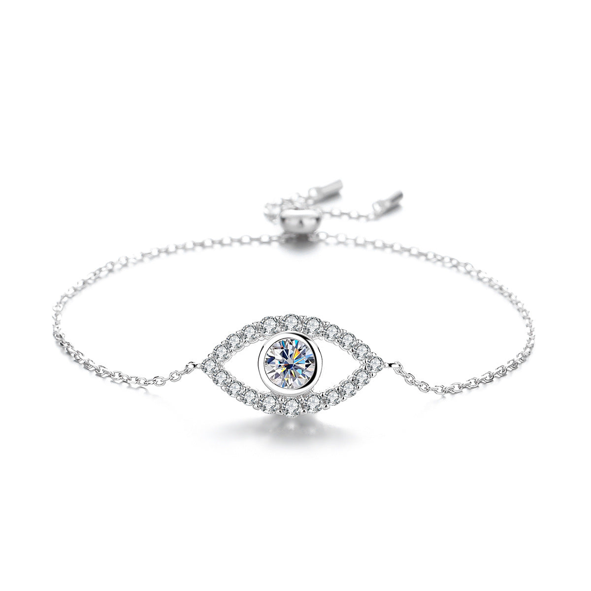 Felistly Jewelry: Evil Eye Protection Bracelet - 925 Silver Minimalist Moissanite Jewelry for Women