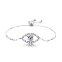 Felistly Jewelry: Evil Eye Protection Bracelet - 925 Silver Minimalist Moissanite Jewelry for Women