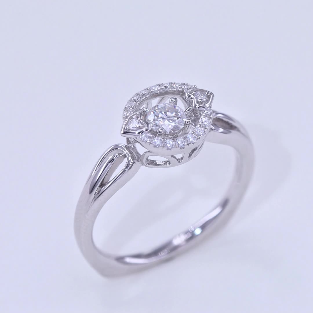 engagement rings for women | Heartthrob Collection: Platinum-Plated 925 Silver Moissanite Ring