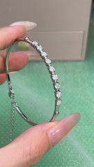 Felistly Jewelry: Adjustable Moissanite Slider Bracelet Set - 925 Silver Stackable Bangle & Chain