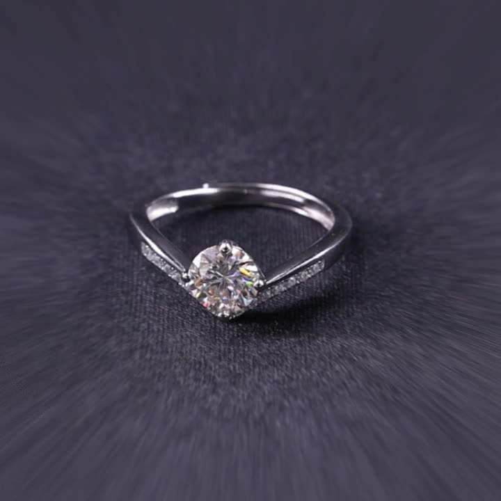 engagement rings for women | Royal 1ct Moissanite Crown Ring - Platinum Plated 925 Silver Statement Piece | moissanite vintage rings