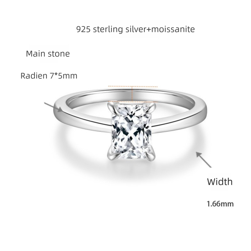 Felistly Jewelry: Classic & Elegant 1ct Moissanite Engagement Ring for Women - Oval, Heart, Radiant & Marquise Cut (Dainty Solitaire Design)