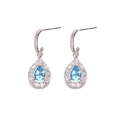 Handcrafted Natural Gemstone Earrings - Platinum Plated 925 Silver Hypoallergenic Studs