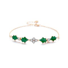 Felistly Jewelry: Cross-Border S925 Sterling Silver Moissanite Leaf Bracelet - Niche Fashion Stackable Jewelry for Women (Minimalist Luxury)