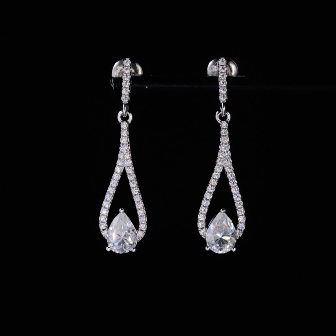 1.4ct Viral Moissanite Drop Earrings – 925 Silver Minimalist Statement Jewelry for Women