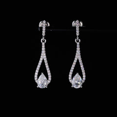 1.4ct Viral Moissanite Drop Earrings – 925 Silver Minimalist Statement Jewelry for Women