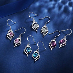 Korean Style Heart Earrings - 925 Silver Lab Pink Diamond Studs for Women