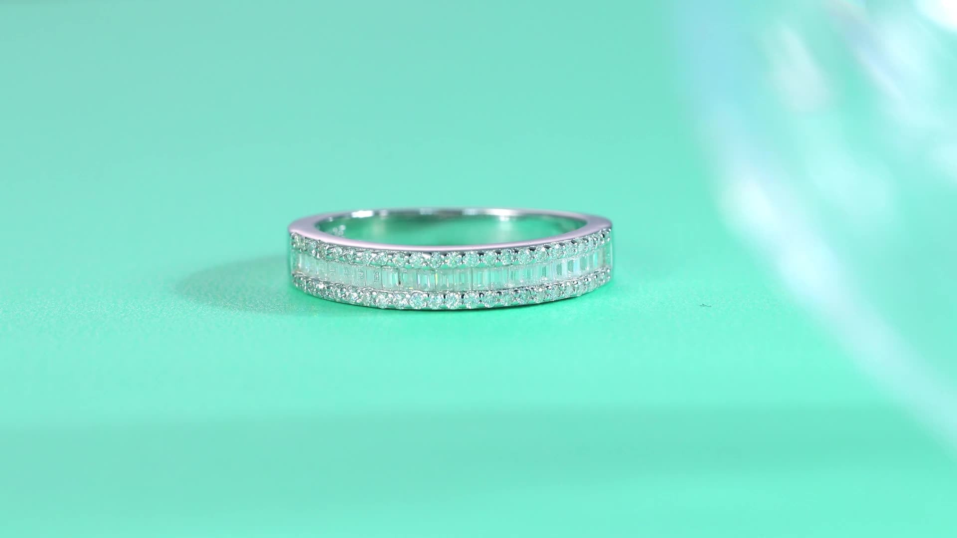 wedding bands for women moissanite  Precious Moments Platinum-Plated Moissanite Ring - 925 Silver Anniversary Jewelry