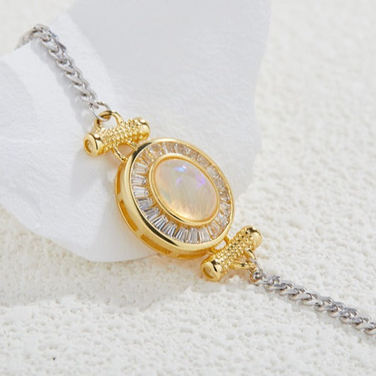 Felistly Jewelry: Natural Australian Opal Silver Bracelet - Premium 925 Sterling Silver Gemstone Jewelry for Women