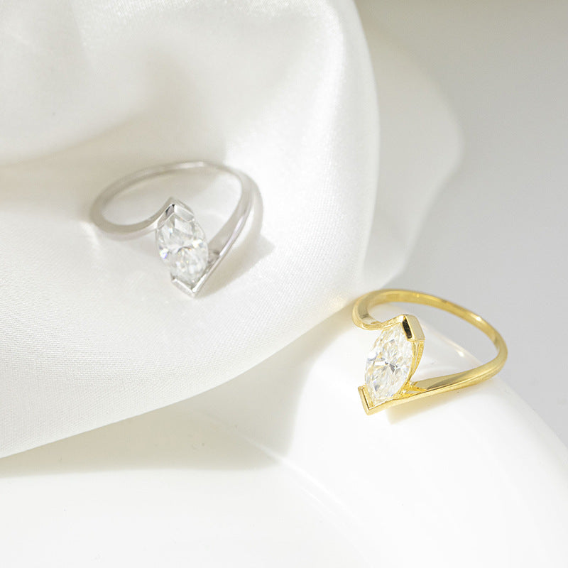 Felistly Jewelry: engagement rings for women| Dainty 5x10mm Marquise Moissanite Ring | 18K Yellow Gold Plated Sterling Silver | Minimalist Everyday Jewelry
