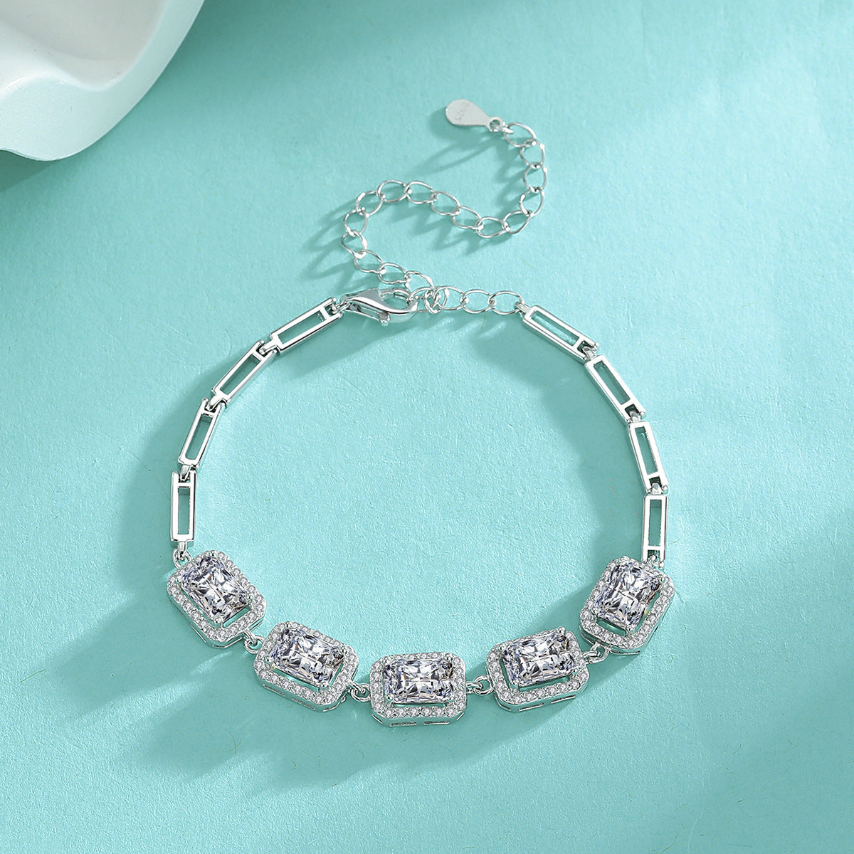 4ct Radiant Cut Moissanite Tennis Bracelet - 925 Silver Icy Hip-Hop Bling for Women