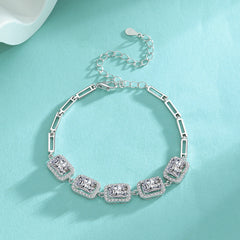 4ct Radiant Cut Moissanite Tennis Bracelet - 925 Silver Icy Hip-Hop Bling for Women