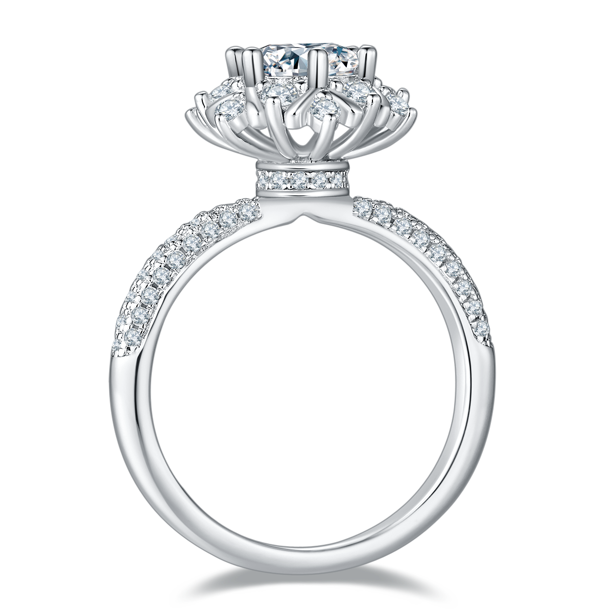 engagement rings for women 1-Carat D Color Moissanite 'Luanhua' Floral Ring for Women