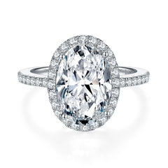 Felistly Jewelry: engagement rings for women| 2025 New Oval 5ct Full Moissanite Ring in Sterling Silver 18K Gold Plated - elongated cushion cut with wedding band