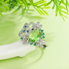Felistly Jewelry: New Floral Dainty Ring for Women - Botanical Adjustable Minimalist Ring, Trendy Luxury Gift