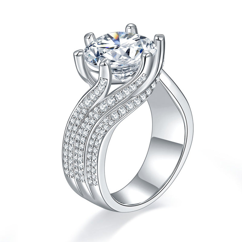 Felistly Jewelry: engagement rings for women New Cross-Shaped 2-Carat Moissanite Men's Ring - Sterling Silver Gold Plated (Tarnish-Resistant) Adjustable Ring