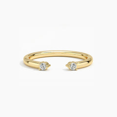 Felistly Jewelry:French Holiday Collection - Stackable S925 Gold Plated Moissanite Rings (Dainty Unisex Set)