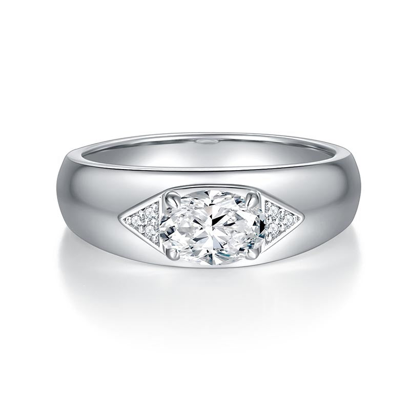 engagement rings for women 5*7mm Oval Moissanite Ring – 1ct D Color 925 Silver Unisex Jewelry, Perfect Valentine’s Gift | moissanite vintage rings