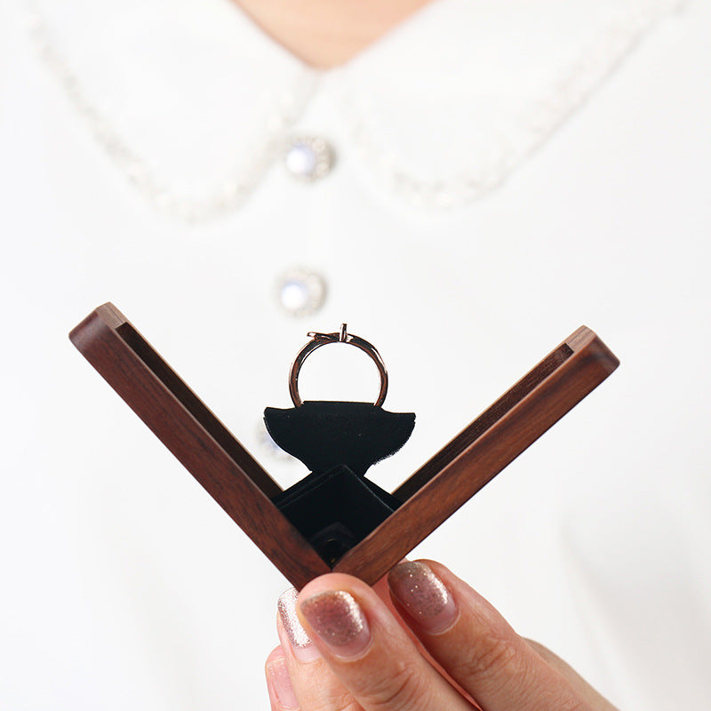 Creative Solid Wood Walnut Jewelry Box - Necklace, Earrings, Pendant & Ring Storage - Handmade Wooden Organizer for Jewelry and Accessories