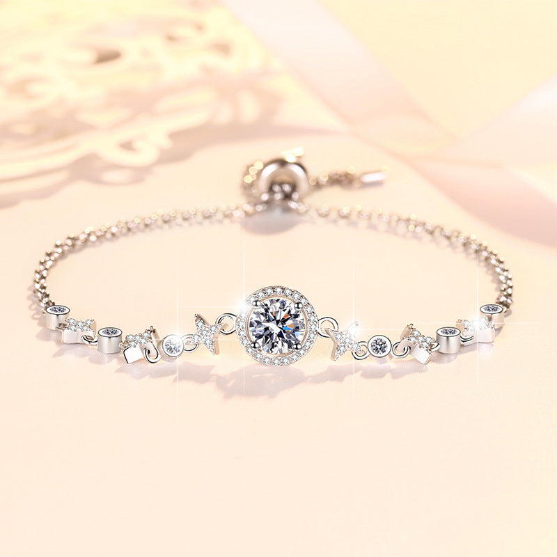 Felistly Jewelry: Adjustable Moissanite Bead Bracelet - 925 Silver Minimalist Jewelry for Women