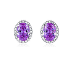 Birthstone Stud Earrings - 925 Silver 12 Months Gem Collection (Hypoallergenic)