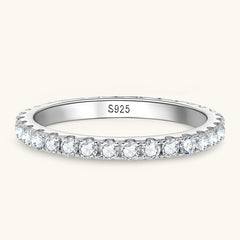 Felistly Jewelry Moissanite  Full Eternity Thin Wedding Band For Women