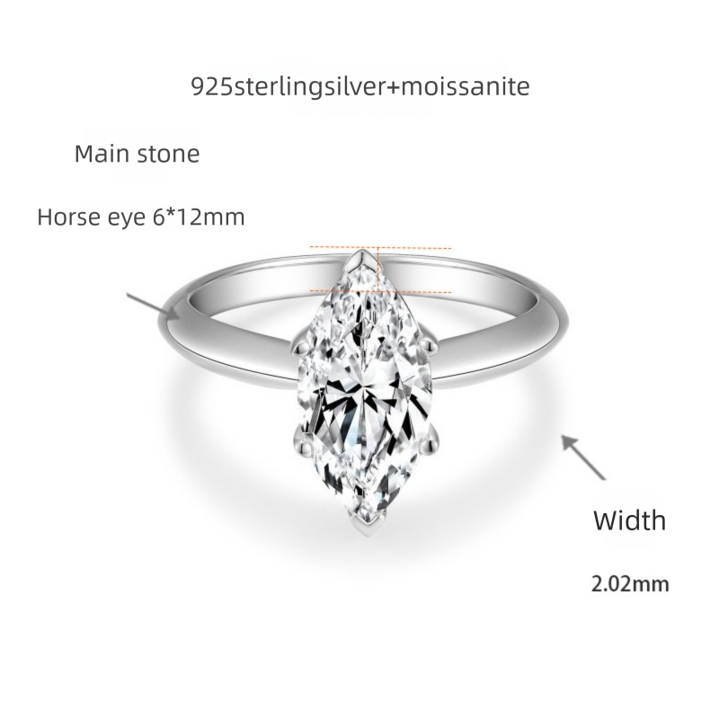 Felistly Jewelry: Classic & Elegant 1ct Moissanite Engagement Ring for Women - Oval, Heart, Radiant & Marquise Cut (Dainty Solitaire Design)