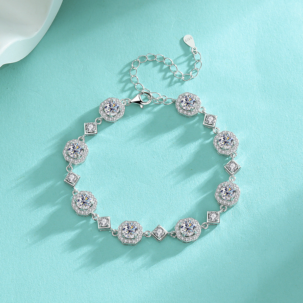 Felistly Jewelry: Square Moissanite Bracelet - 925 Silver Bestseller Stackable Jewelry for Women