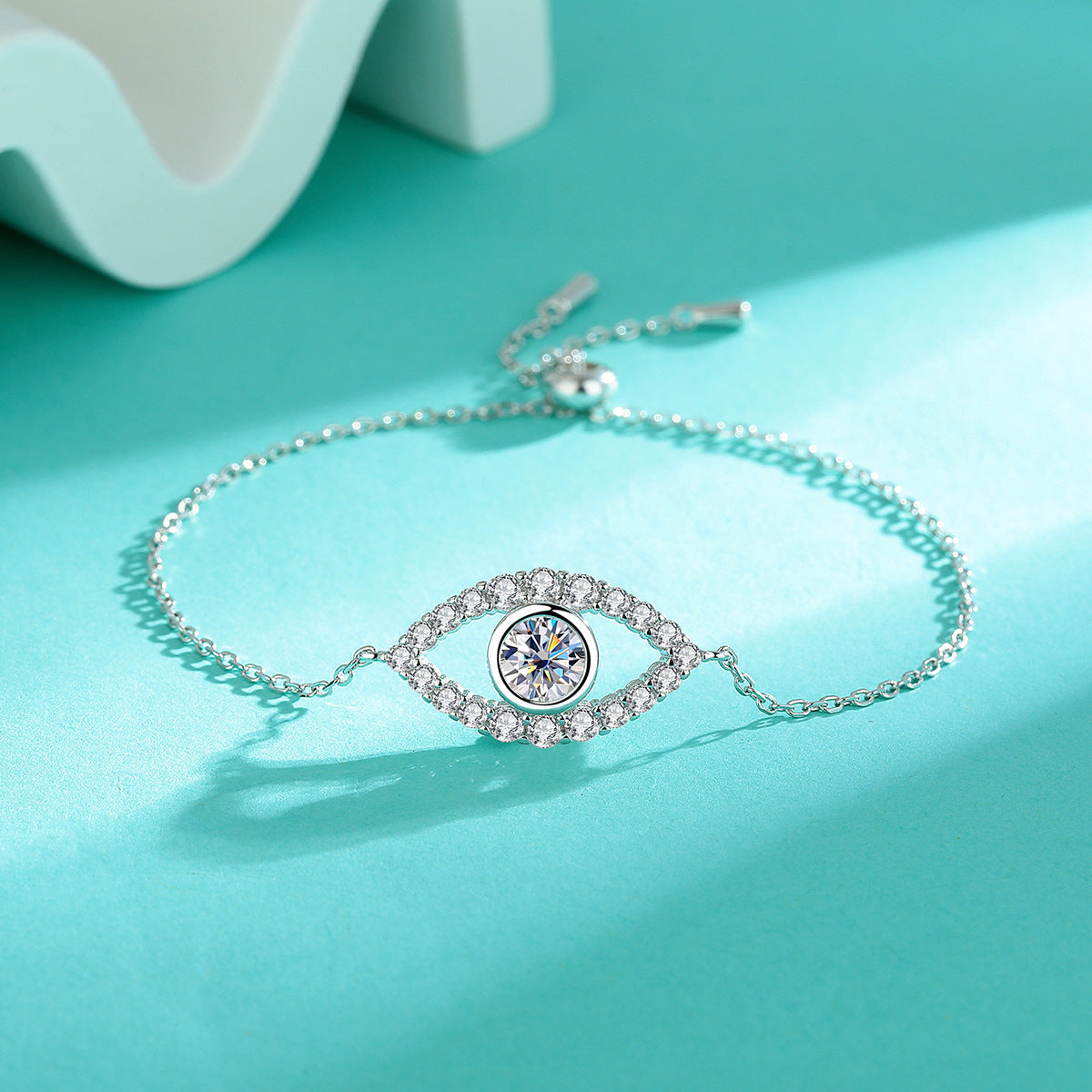 Felistly Jewelry: Evil Eye Protection Bracelet - 925 Silver Minimalist Moissanite Jewelry for Women